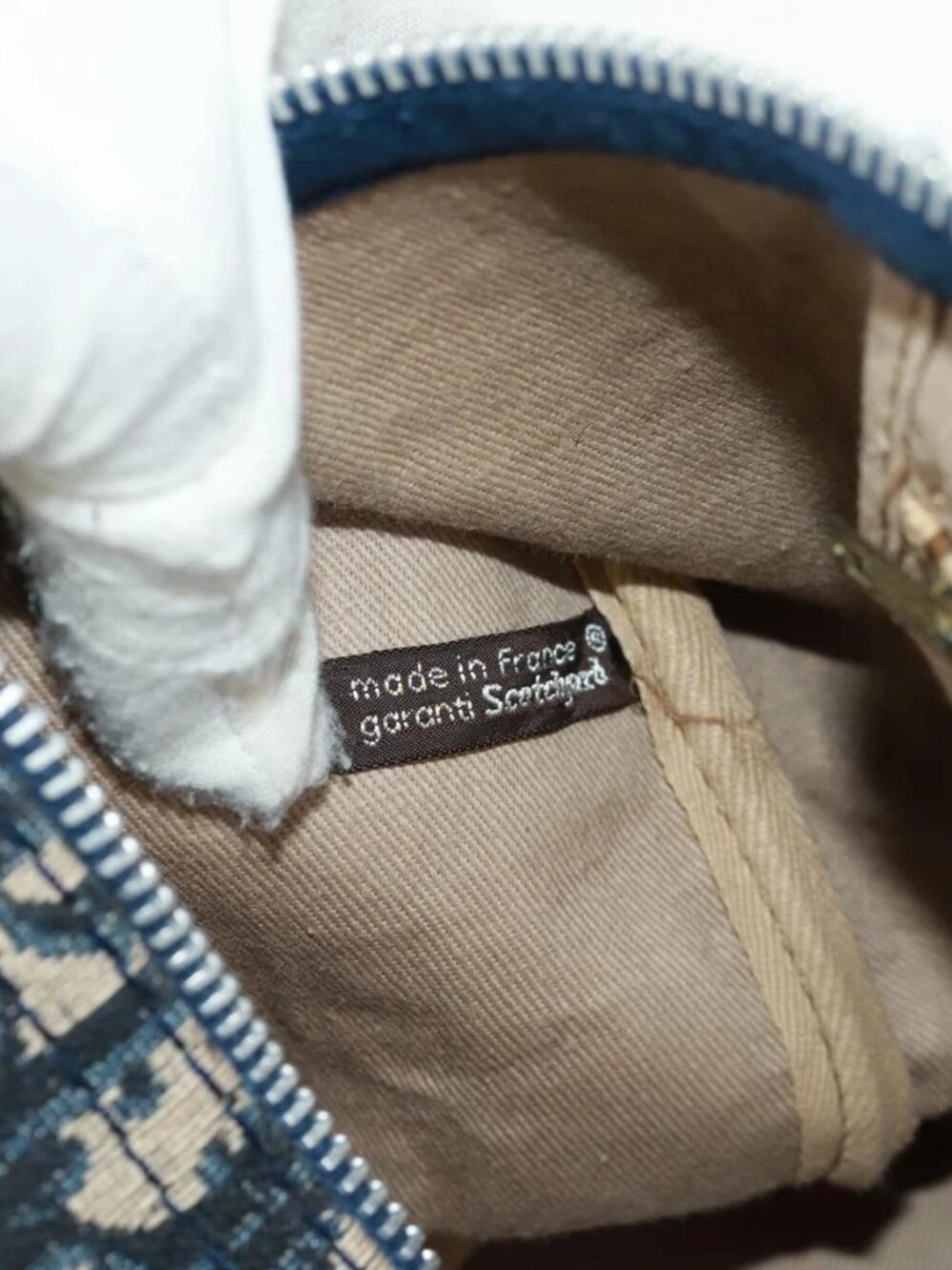 Christian Dior Trotter Canvas Mini Boston Bag Navy Silver Auth am10233 - Picture 10 of 16
